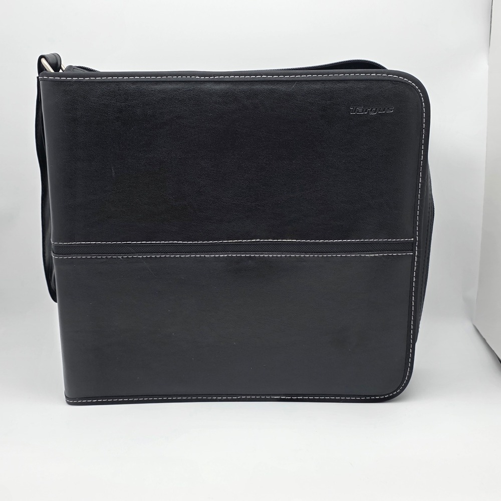 Targus 256 CD DVD Storage Binder Case Black Faux Leather Zip Media Organizer - Picture 6 of 12